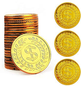 TCOTBE pirate gold coins 100-pack, ideal for pirate party favors and treasure hunts.