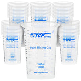 TCP Global 32oz mixing cup with graduated scales for precise liquid ratios