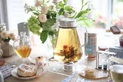 Teabloom glass teapot shows tea color while preserving clean taste.
