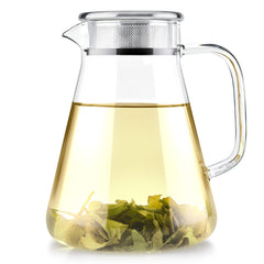 Teabloom One-Touch Tea Maker on stove-top kettle spout for quick brews.