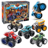Team Power Monster Trucks six-pack box ready for action with durable toys for kids