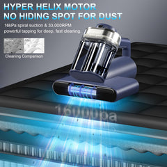 Teant bed vacuum uses UV-C 253.7nm light to sanitize fabrics