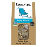 Teapigs Tea Lemon and Ginger pack shot showing a fresh blend for a bright pick-me-up.