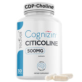 Teaveli Cognizin 500mg capsules in bottle for focus support