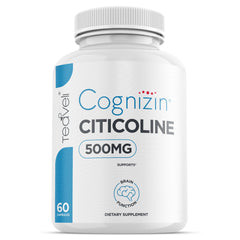 Teaveli Cognizin capsule bottle closeup suggesting potential support for focus and brain energy.