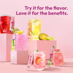 TEAZEN strawberry-kiwi sticks brighten hydration with pink hue
