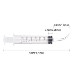 TecUnite syringe with transparent body and measurement scale for accurate liquid monitoring.