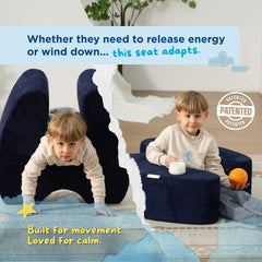 TED KANGAROO Sensory Soft Squeeze Seat removable, washable cover for easy cleanup after messy days.