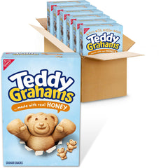 Teddy Grahams Honey six-box pack ready for family snacking.