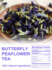 TeeLux Butterfly Pea Tea brewed blue reveals soothing aroma and versatile color.