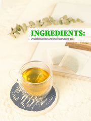 Iced TeeLux decaf green tea in glass, a refreshing all-day option.