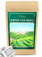 Teelux Green Tea Bags close-up highlights a delicate flavor and natural antioxidants