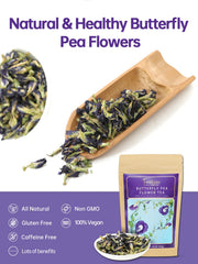 TeeLux ice tea serves vivid blue-purple hue with refreshing flavor.