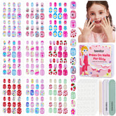 Teenitor flower-print press-on nails for girls, quick stylish wear.