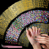 Teenitor flower gold decal nails for elegant floral nail art