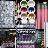 Teenitor chrome powder collection for a metallic mermaid finish on nails