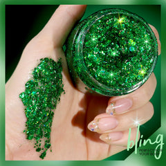 Teenitor green glitter on face adds festival shine