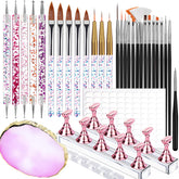 Teenitor nail art tools set overview with diverse brushes for DIY designs.