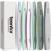 Teenitor nail file set 6pc offering versatile shapes for precise shaping and edge control