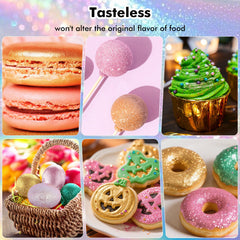TEENTHY rainbow dust on cake enhances celebration with vibrant, mess-free shine.