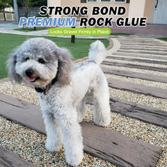 Teexpert river rock glue provides weather-resistant bonding for stones.