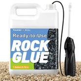 Teexpert rock glue with electric sprayer setup for quick, even application.