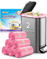 Teivio 2-gallon pink trash bags for daily home use with strength