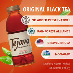 Tejava label closeup highlights Java origin and sustainable sourcing