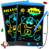 TEKFUN 2-pack LCD writing tablet blue front view for mess-free drawing on the go.