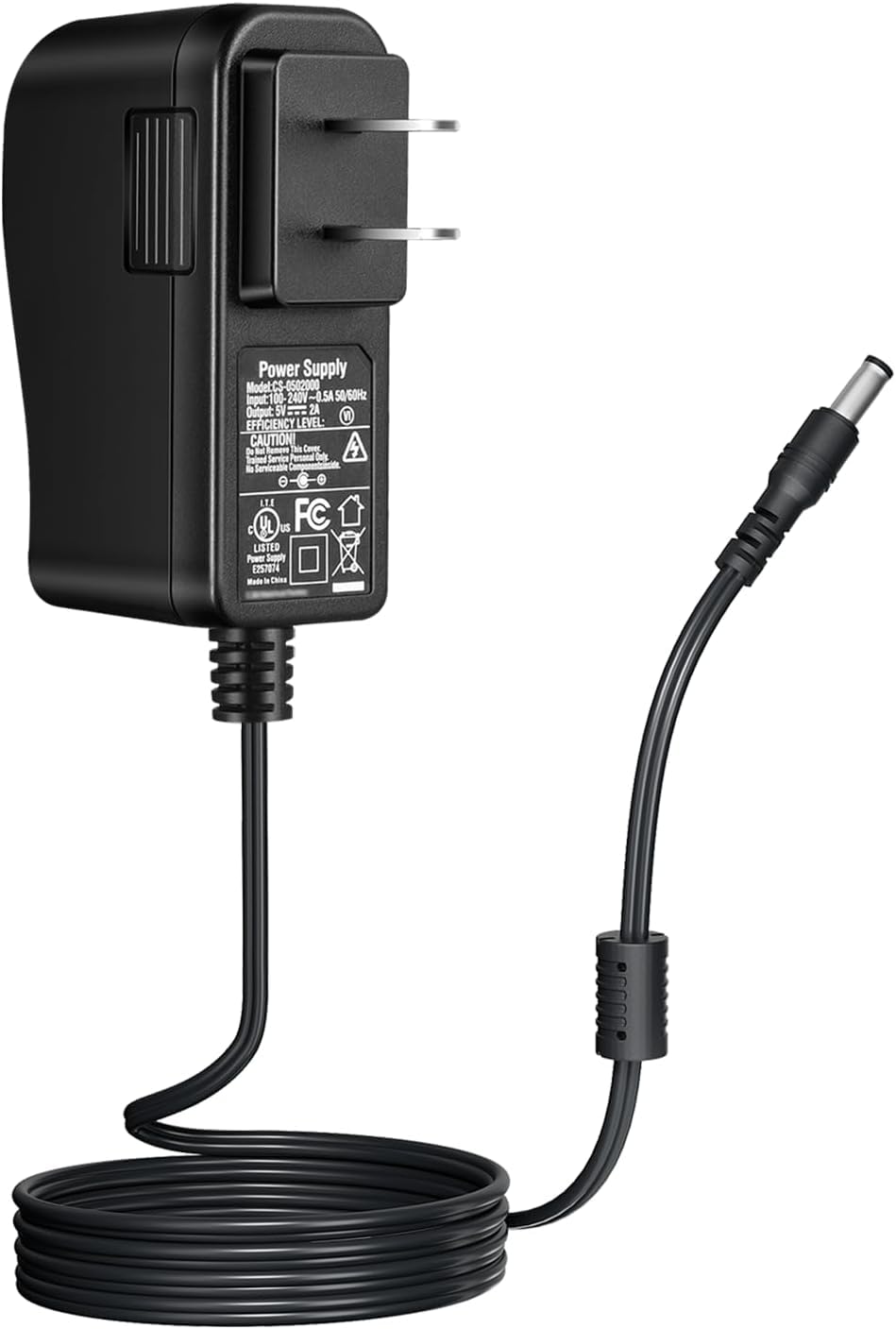 Telehybrid Yealink power adapter front view showing secure fit for reliable operation
