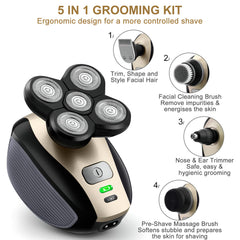 Telfun upgrade 5in1 rotary head ideal for precise shaving around ears and neck.