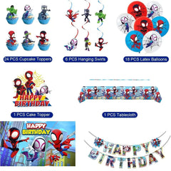 Telifor Spidey tablecloth anchors table decor and fun