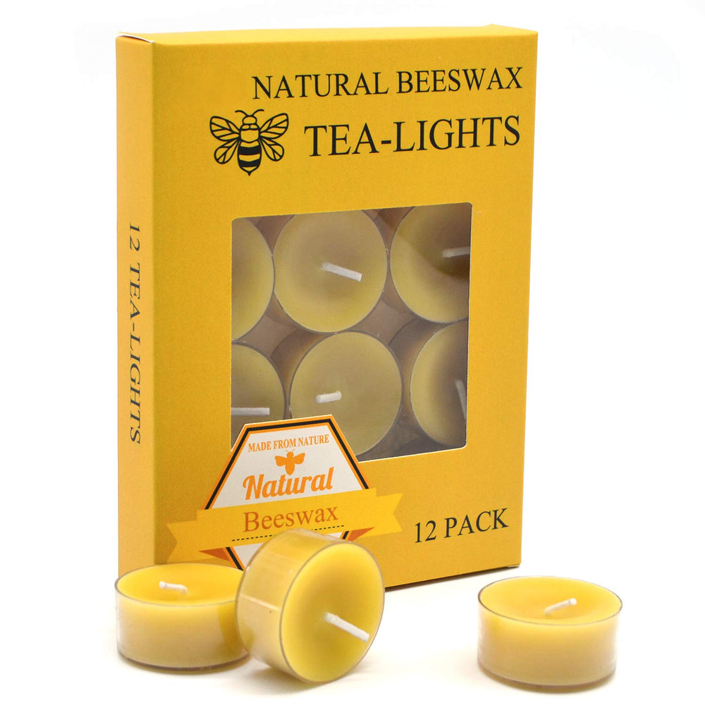 TELOSMA natural yellow beeswax tealight box for organized storage and easy gifting