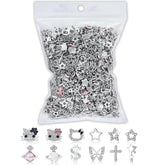 TemBelle 112-piece bulk nail charms set with metallic finish for bold daily nail art.