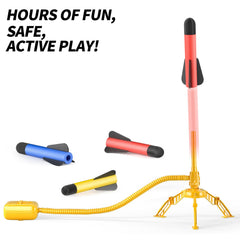TEMI launcher pad set up on grass for easy, tool-free play.