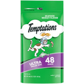 Temptations Seafood Medley Pack shown for convenient, resealable cat treats.