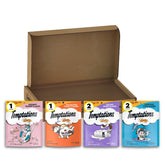 Temptations classic crunchy and soft treats front view showing dual texture for cats.