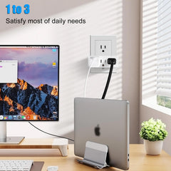 TENINYU compact wall-plug splitter fits tight spaces without blocking outlets.