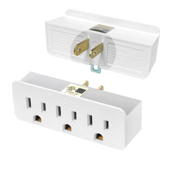 TENINYU grounded adapter: 3-prong to 2-prong conversion for powering three devices safely.