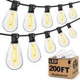 Tenmiro 200ft outdoor string lights illuminate patios with a cohesive warm glow.