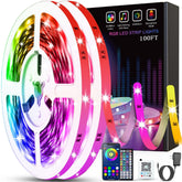 Tenmiro LED lights bedroom 100ft two rolls illuminate spaces with customizable color and ambiance.