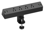 TenTrend desk clamp power strip side view keeps cords organized