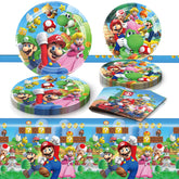 TEOY Mario party plates feature vibrant colors for a lively birthday celebration.