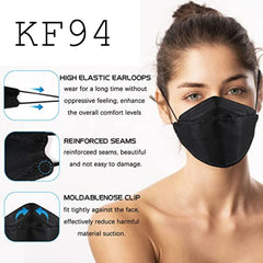 Teqifu KF94 mask with elastic ear straps for long-wear comfort