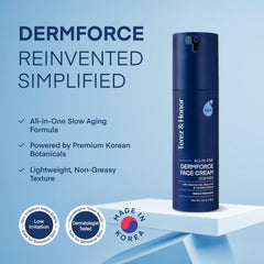 DermForce ingredient panel showing Niacinamide and Bakuchiol for texture refinement.