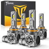 Termitor 9005 9006 bulbs front view with high-lumen upgrade for night visibility