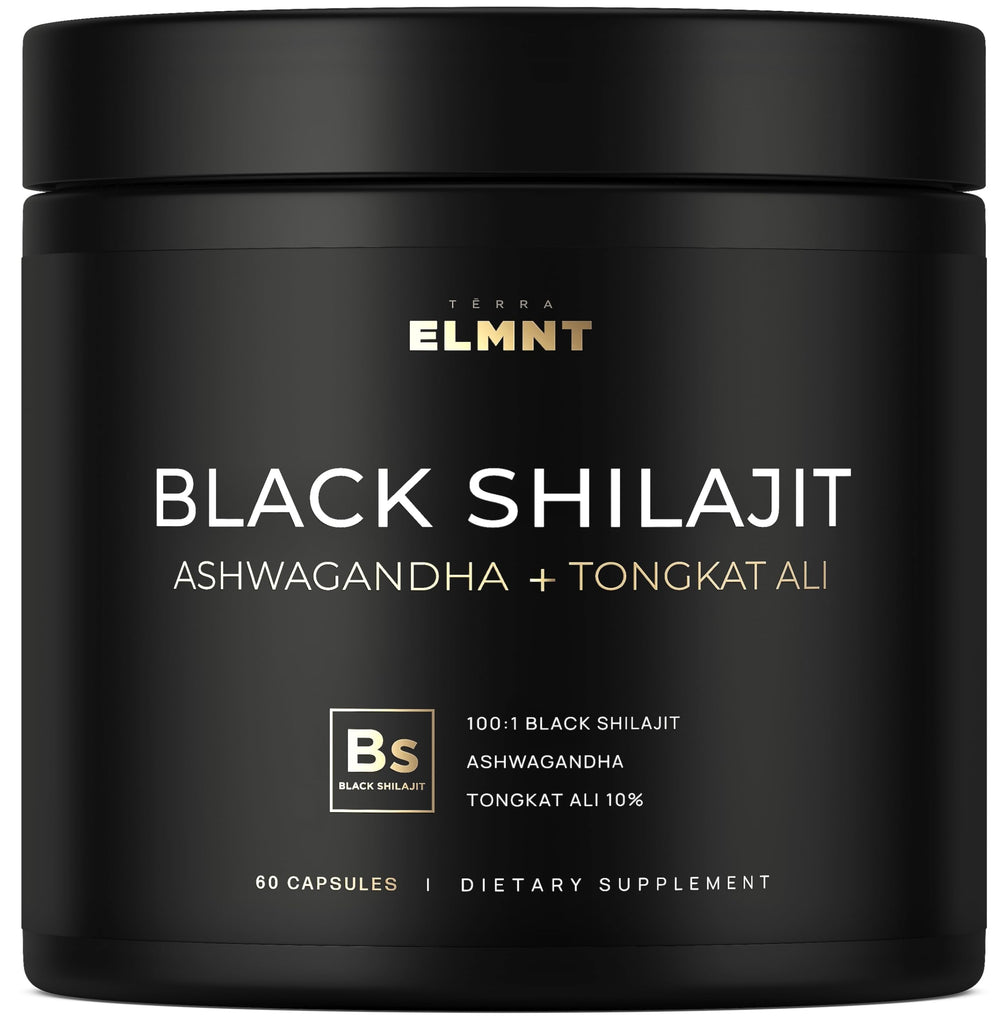Terra Elment 100x Strength Shilajit bottle signaling high potency for sustained energy