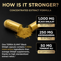 Terra Elment High-potency shilajit label emphasizes purity and strength