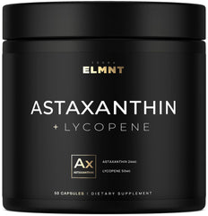 Terra Elmnt Astaxanthin 24mg bottle promotes vibrant skin tone.