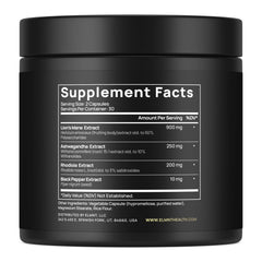 Lions Mane extract label showing 50% polysaccharides potency.